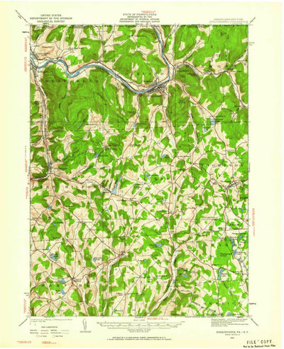 United States Geological Survey Susquehanna, PA-NY (1932, 62500-Scale) digital map