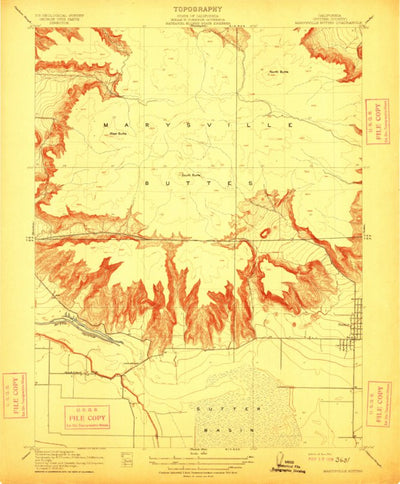 United States Geological Survey Sutter Buttes, CA (1912, 31680-Scale) digital map