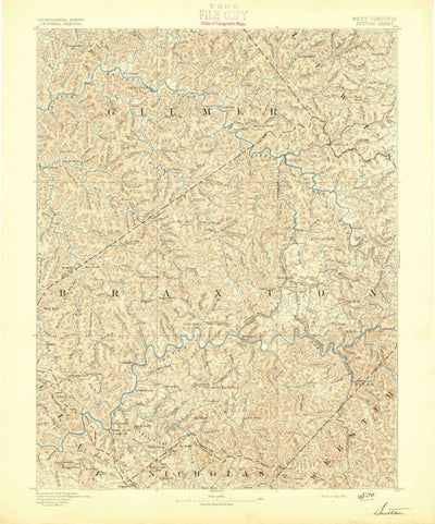 United States Geological Survey Sutton, WV (1893, 125000-Scale) digital map