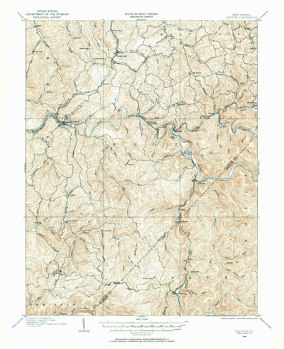 United States Geological Survey Sutton, WV (1908, 62500-Scale) digital map