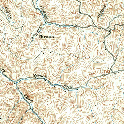 United States Geological Survey Sutton, WV (1908, 62500-Scale) digital map