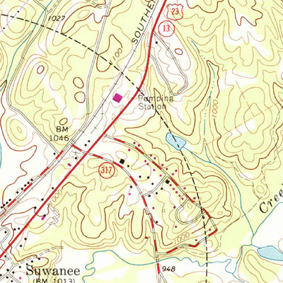 United States Geological Survey Suwanee, GA (1964, 24000-Scale) digital map