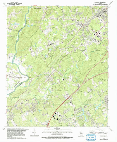 United States Geological Survey Suwanee, GA (1992, 24000-Scale) digital map