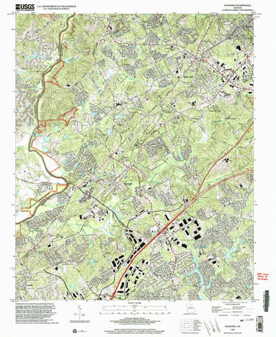 United States Geological Survey Suwanee, GA (1999, 24000-Scale) digital map
