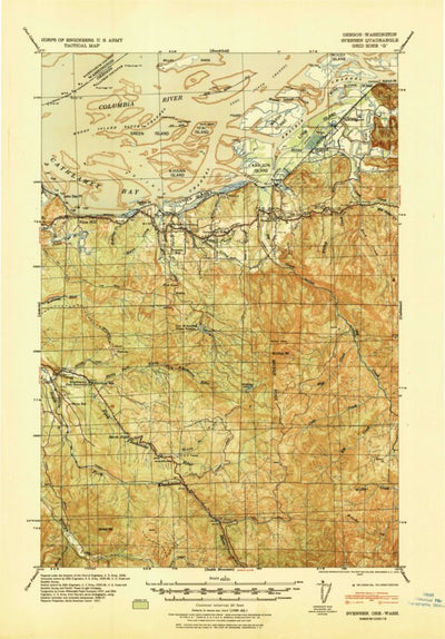 United States Geological Survey Svensen, OR (1940, 62500-Scale) digital map