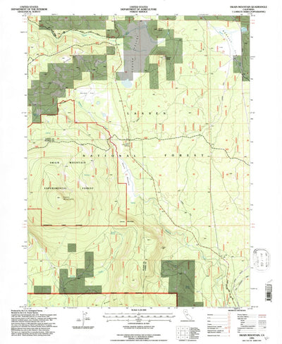 United States Geological Survey Swain Mountain, CA (1995, 24000-Scale) digital map