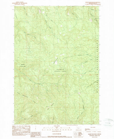 United States Geological Survey Swamp Mountain, OR (1989, 24000-Scale) digital map