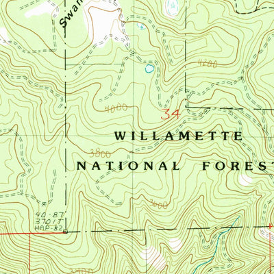 United States Geological Survey Swamp Mountain, OR (1989, 24000-Scale) digital map