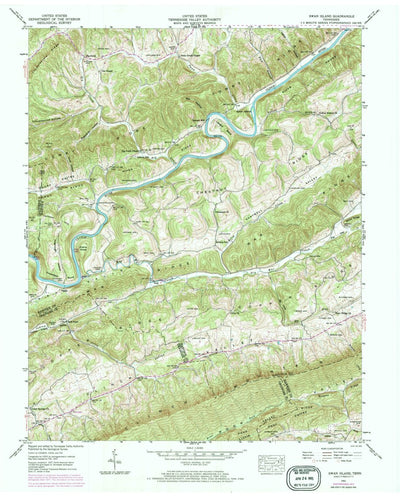 United States Geological Survey Swan Island, TN (1941, 24000-Scale) digital map