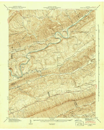 United States Geological Survey Swan Island, TN (1942, 24000-Scale) digital map