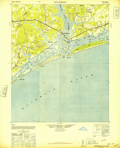 United States Geological Survey Swansboro, NC (1948, 62500-Scale) digital map