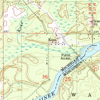 United States Geological Survey Swanson, MI-WI (1982, 24000-Scale) digital map