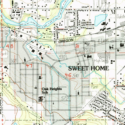 United States Geological Survey Sweet Home, OR (1984, 24000-Scale) digital map