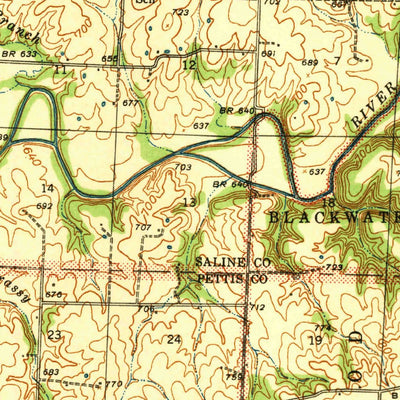 United States Geological Survey Sweet Springs, MO (1941, 62500-Scale) digital map