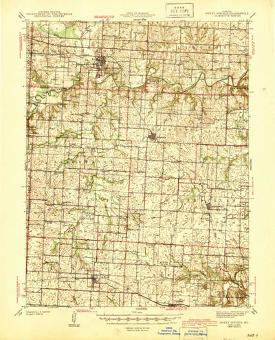 United States Geological Survey Sweet Springs, MO (1945, 62500-Scale) digital map