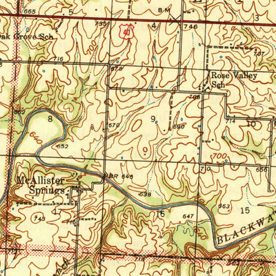 United States Geological Survey Sweet Springs, MO (1945, 62500-Scale) digital map