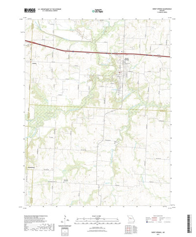 United States Geological Survey Sweet Springs, MO (2021, 24000-Scale) digital map