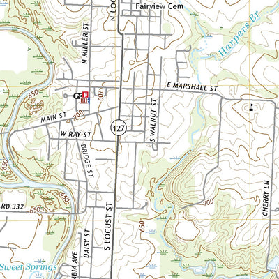United States Geological Survey Sweet Springs, MO (2021, 24000-Scale) digital map