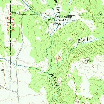 United States Geological Survey Sweetwater Needles, WY (1969, 24000-Scale) digital map