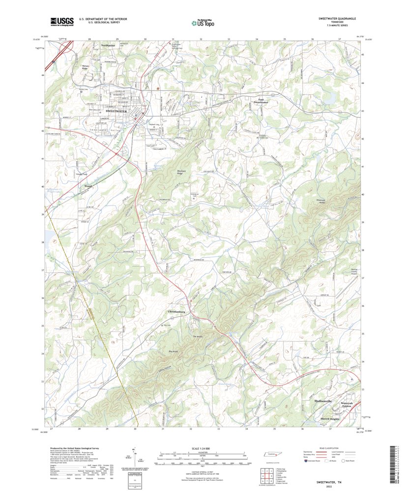 Sweetwater, TN (2022, 24000-Scale) Map by United States Geological ...