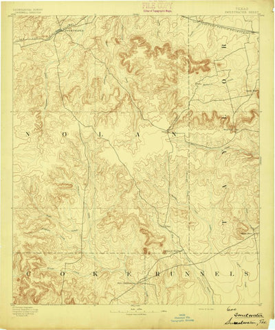 United States Geological Survey Sweetwater, TX (1893, 125000-Scale) digital map