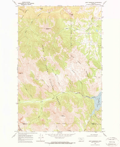 United States Geological Survey Swift Reservoir, MT (1968, 24000-Scale) digital map
