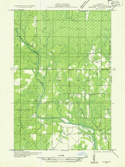 United States Geological Survey Swimming Hole Creek, MI (1932, 31680-Scale) digital map