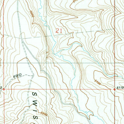 United States Geological Survey Swisher Mountain, ID (1990, 24000-Scale) digital map