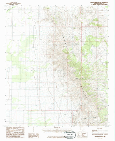 United States Geological Survey Swisshelm Mountain, AZ (1986, 24000-Scale) digital map
