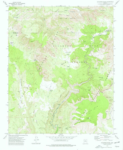 United States Geological Survey Sycamore Basin, AZ (1973, 24000-Scale) digital map
