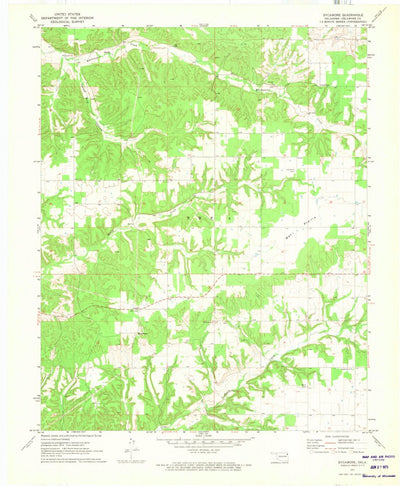 United States Geological Survey Sycamore, OK (1971, 24000-Scale) digital map