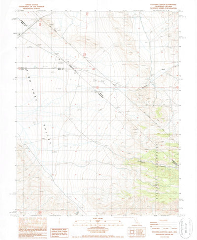 United States Geological Survey Sylvania Canyon, CA-NV (1987, 24000-Scale) digital map