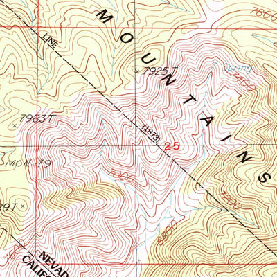 United States Geological Survey Sylvania Mountains, NV-CA (1987, 24000-Scale) digital map