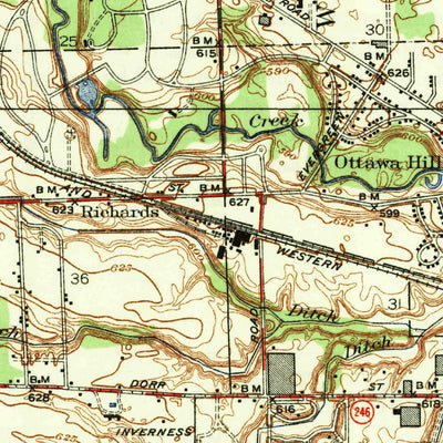 United States Geological Survey Sylvania, OH-MI (1937, 31680-Scale) digital map