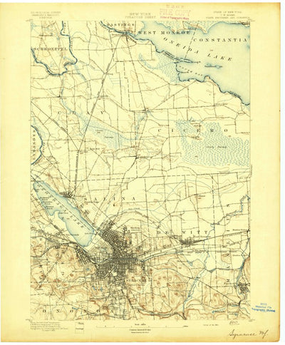 United States Geological Survey Syracuse, NY (1895, 62500-Scale) digital map