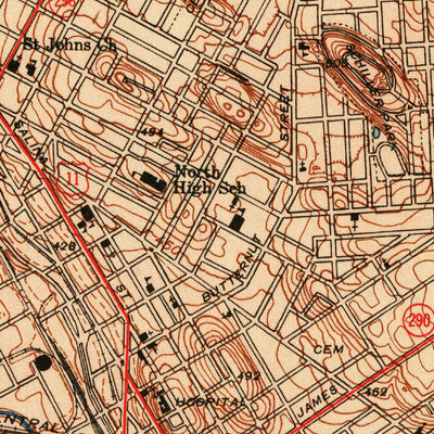 United States Geological Survey Syracuse West, NY (1939, 24000-Scale) digital map