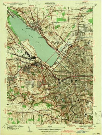 United States Geological Survey Syracuse West, NY (1939, 31680-Scale) digital map