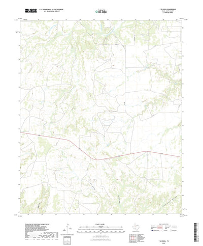 United States Geological Survey T-O Creek, TX (2022, 24000-Scale) digital map