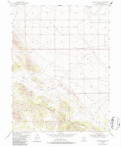 United States Geological Survey Tabbys Peak SE, UT (1955, 24000-Scale) digital map