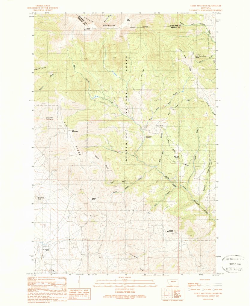 Table Mountain, MT (1989, 24000-Scale) Map by United States Geological ...