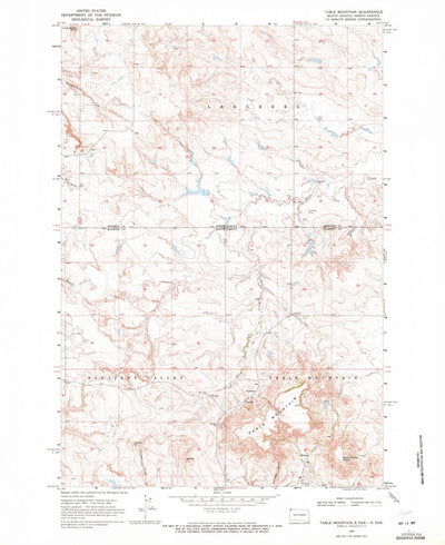 United States Geological Survey Table Mountain, SD-ND (1969, 24000-Scale) digital map