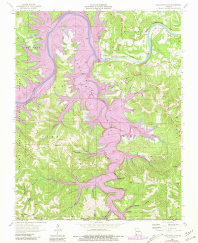 United States Geological Survey Table Rock Dam, MO (1956, 24000-Scale) digital map