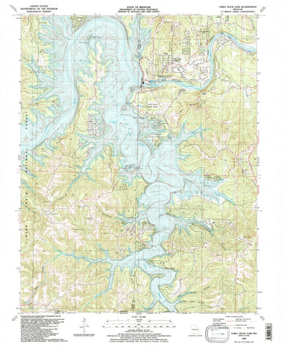 United States Geological Survey Table Rock Dam, MO (1989, 24000-Scale) digital map