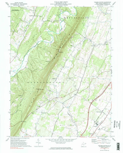 United States Geological Survey Tablers Station, WV (1972, 24000-Scale) digital map