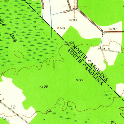 United States Geological Survey Tabor City West, NC-SC (1962, 24000-Scale) digital map