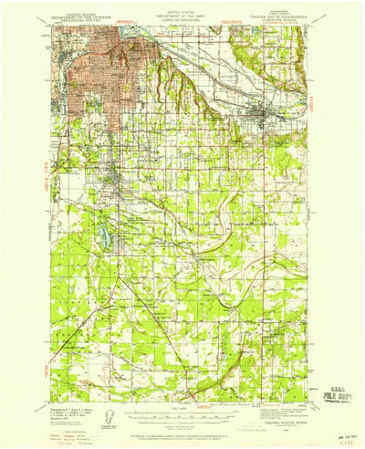 United States Geological Survey Tacoma South, WA (1941, 62500-Scale) digital map