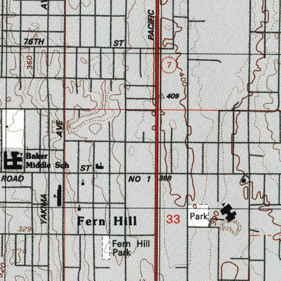 United States Geological Survey Tacoma South, WA (1997, 24000-Scale) digital map