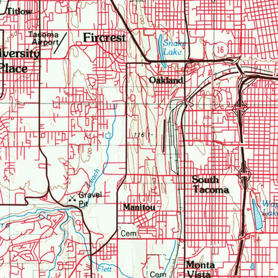 United States Geological Survey Tacoma, WA (1975, 100000-Scale) digital map