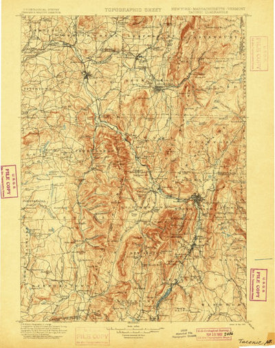United States Geological Survey Taconic, NY-MA-VT (1900, 125000-Scale) digital map