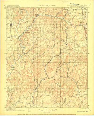 United States Geological Survey Tahlequah, OK-AR (1901, 125000-Scale) digital map